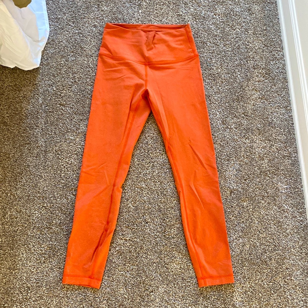 Lululemon wunder train bright orange size 6